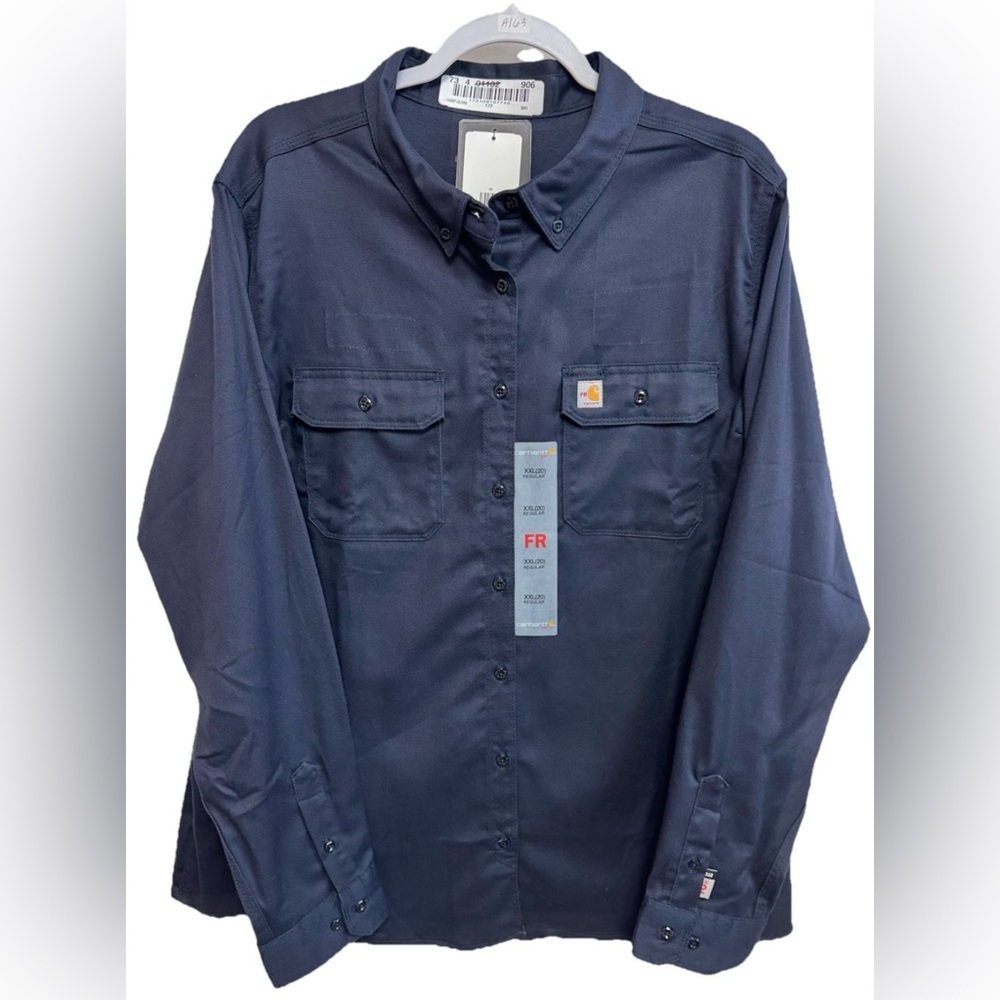 Carhartt Flame-Resistant Twill Navy Work Shirt, Women’s XXL (20), NWT
